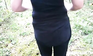 InnessaKiss: Brunette MILF Blowjob and Pissing in the Woods