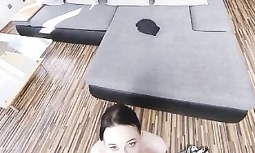 Limber Russian Brunette POV Blowjob and Rough Sex