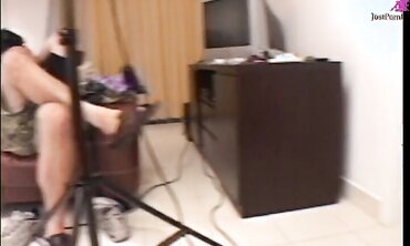 The little schoolgirl wanted sex for a long time and could not wait for her neighbor until he came, but then he came in and fucked her hard