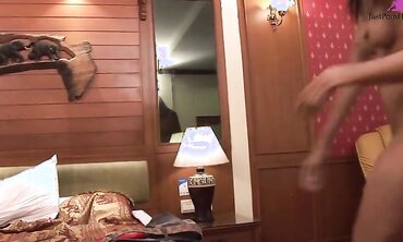 A young beauty trans began to excite herself at home to relax and wait for her friend's cock