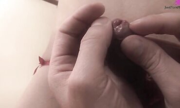 A young beauty trans began to excite herself at home to relax and wait for her friend's cock