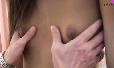 A little trans girl made a gift to her friend and besides that she gave herself a hard fuck