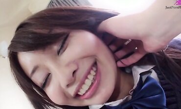 Japanese Schoolgirl Yuri Aine Gets A Creampie On Her Furry Muff