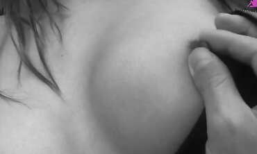 Hard and passionate sex with a trans in the shower and sweat on the bed