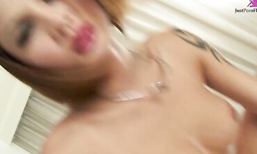 A gorgeous Asian girl waited for her friend from work and gave herself to be fucked in anal with all her might