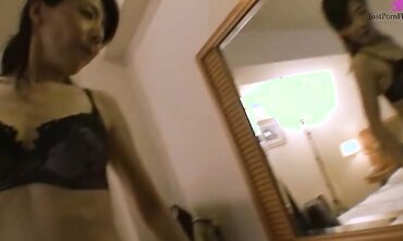 Experienced Asian with long black hair Chiduru Tamiya fucks with a young guy