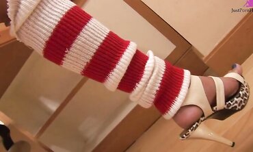 Asian Tramp Toy Gets Face And Glasses Blasted With American Cum