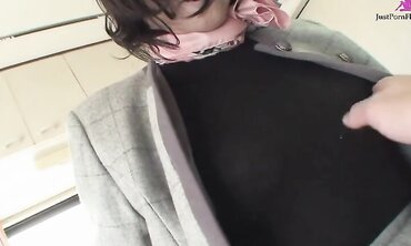 Mature Asian brunette with very hairy pussy Makiko Nakane having fun with a guy