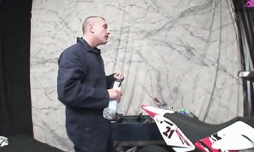 Two guys in the garage waited until their girlfriends came back and fucked them