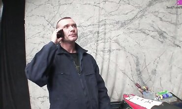 Two guys in the garage waited until their girlfriends came back and fucked them