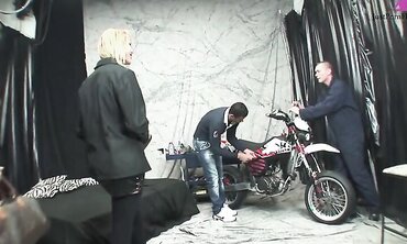 Two guys in the garage waited until their girlfriends came back and fucked them