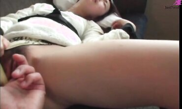 Japanese Cutie With Tiny Tits And A Hairy Bush Sucks And Fucks