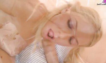Blonde Lesbians Use Strap-On And Lots Of Lube To Climax