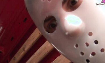 Euro Teen Sarah Rose Gets Anally Abused By Two Masked Men Outside