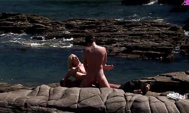 Chloe Delaure Loves Getting DP'd On The Ocean Rocks