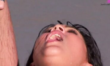 Babalou Takes Dicks In Each Hole On The Sandy Beach