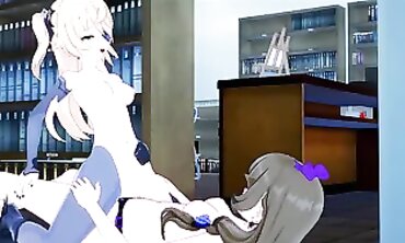 Lisa and Fischl Lesbian strapon cartoon