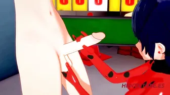 Lady Bug Cosplay: Anime Blowjob and Handjob with Creampie