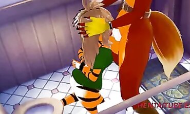 Tigress Suggests Fox Give Head in Restroom - Yiff Toon