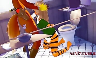 Tigress Suggests Fox Give Head in Restroom - Yiff Toon