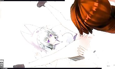 3D Yuri: Crimson-Haired Stepsister's Passionate Lesbian Encounter