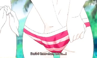 Uncensored Hentai: Busty Babe Rides Big Ass on the Beach