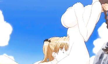 Uncensored Hentai: Busty Babe Rides Big Ass on the Beach