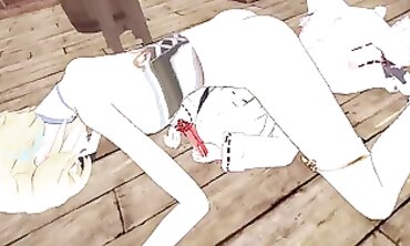 Futa Lumine Takes Paimon's Booty in Genshin Style