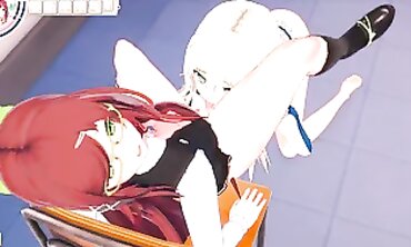 3D Anime Yuri: College Girls Get Banged After Class