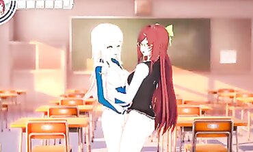 3D Anime Yuri: College Girls Get Banged After Class