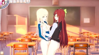 3D Anime Yuri: College Girls Get Banged After Class