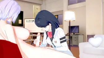 Akane Shinjo and Rikka Takarada in 3D Futanari Anime