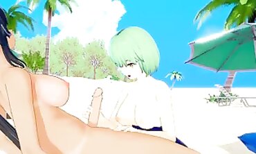 Senran Kagura: Futa Homura Impales Petite Hikage in 3D Hentai
