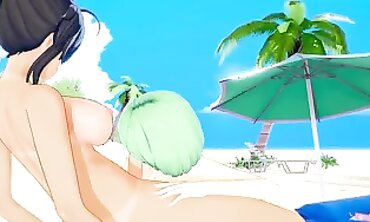 Senran Kagura: Futa Homura Impales Petite Hikage in 3D Hentai
