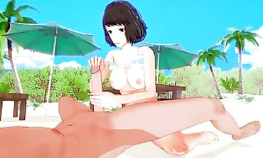 Persona 5 Sadayo Kawakami 3D Hentai Blowjob and Footjob