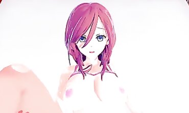 Miku Nakano 3D Hentai: Busty Anime Blowjob & Creampie