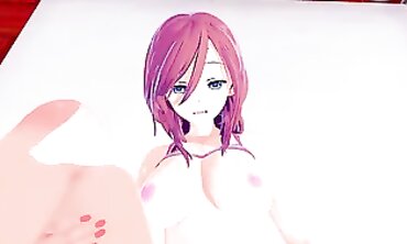 Miku Nakano 3D Hentai: Busty Anime Blowjob & Creampie