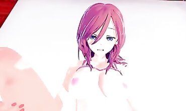 Miku Nakano 3D Hentai: Busty Anime Blowjob & Creampie