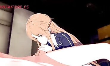 Asuna & Kirito Cosplay: Intense Head Plowing & Creampie