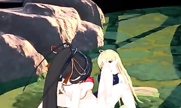 school DxD" - Female's Night Out! (Chinese Anime) - Giantess POINT OF VIEW-Female dominance Point of view, Feet wank & oral with Facial in HD