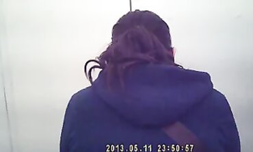 Spying on a Latina MILF's Big Ass in the Bathroom