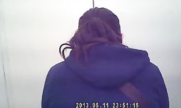 Spying on a Latina MILF's Big Ass in the Bathroom