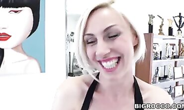 Blonde Eva Black Swallows Two Cocks In Hardcore Threesome