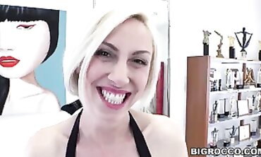 Blonde Eva Black Swallows Two Cocks In Hardcore Threesome
