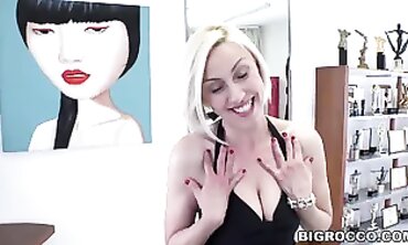 Blonde Eva Black Swallows Two Cocks In Hardcore Threesome