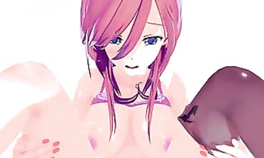 Miku Nakano 3D Hentai Blowjob and Creampie