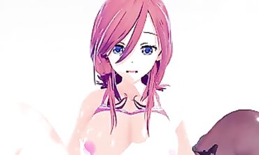 Miku Nakano 3D Hentai Blowjob and Creampie