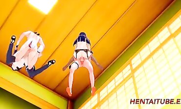 Boruto Creampie Cosplay: Plowing Sarada and Hinata