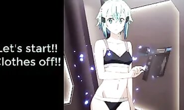 Shinon From Sword Art Online Gives Jerk Off Instructions