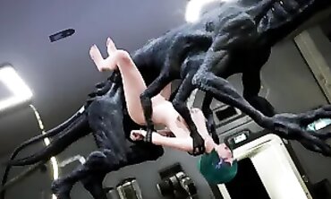 3D Animated Alien Monster Rough Sex with Big Tits and Ass